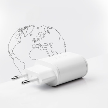 Dodávka napájania USB-A USB-C 20W - Biele doručovacie nakladač