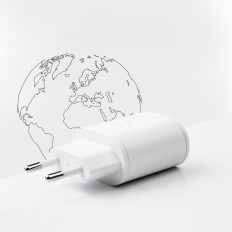 Dodávka napájania USB-A USB-C 20W - Biele doručovacie nakladač