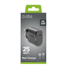 Strömförsäljning USB-C 25W Nätverksladdare - Svart