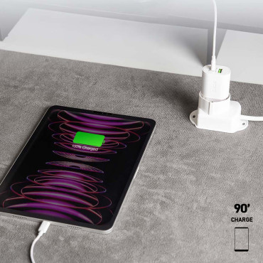 Tehon toimitus USB-A USB-C 20W - Valkoinen Toimituskuormaaja