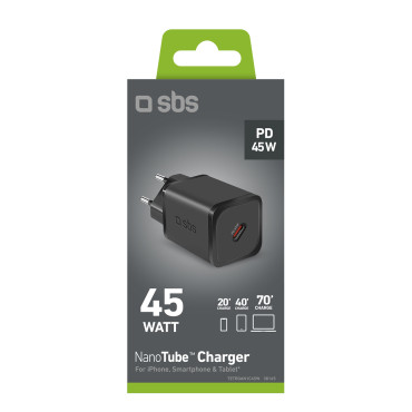 Entrega de energia GAN USB-C 45W - Preto