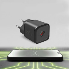 Dodávka výkonu GAN USB-C 20W Sieťová nabíjačka - čierna