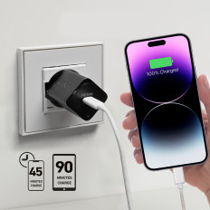 Dodávka výkonu GAN USB-C 20W Sieťová nabíjačka - čierna