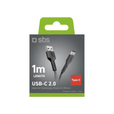 Kabel-USB-A-Kabel - USB-C 1M - Schwarz
