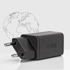 Strømlevering GAN USB-C 45W - Sort