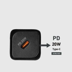 Jaudas piegāde Gan USB-C 20W Tīkla lādētājs - melns