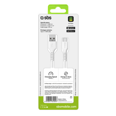 Kabeļu USB-a kabelis - USB-C 1.5m - balts