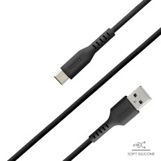Kabeļu USB-a kabelis - USB-C 1.5m - melns