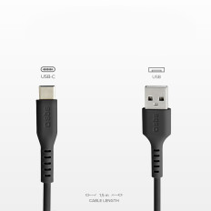 Kabel USB-A kabel - USB-C 1.5m - černá