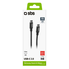 Kabeļu USB-C elektroenerģijas padeves vads 25W 1.5m - pelēks