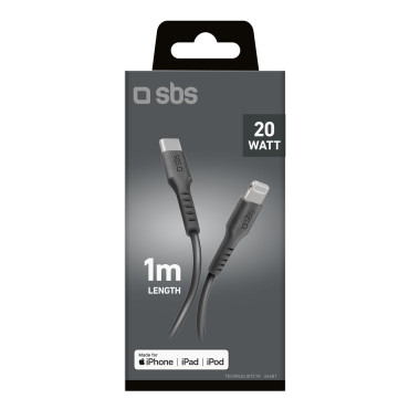 Kabel USB-C-kabel - iPhone Lightning 1M - Zwart