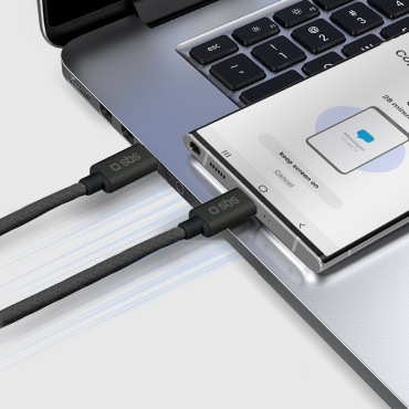 Kabeltråd i USB-C 60W 1.5m - Sort