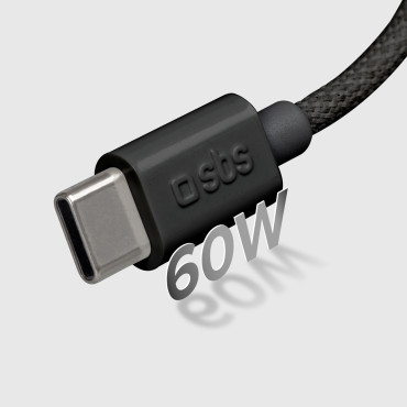 Kabeltråd i USB-C 60W 1.5m - Sort