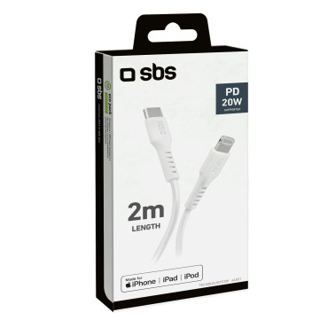 Kabel USB-C-kabel - iPhone Lightning 2M - Vit