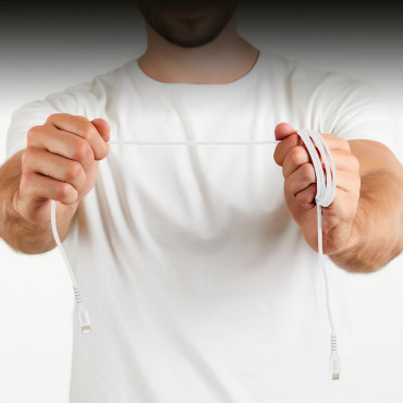 Kabelkabel med MFI-sertifikat USB-C - iPhone Lightning 1M - Hvit