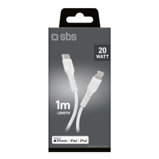 Kabelkabel med MFI-sertifikat USB-C - iPhone Lightning 1M - Hvit