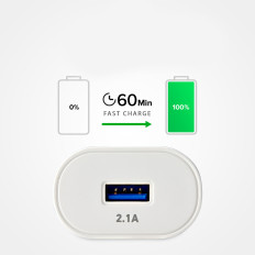 USB-Omrežni polnilnik - bela