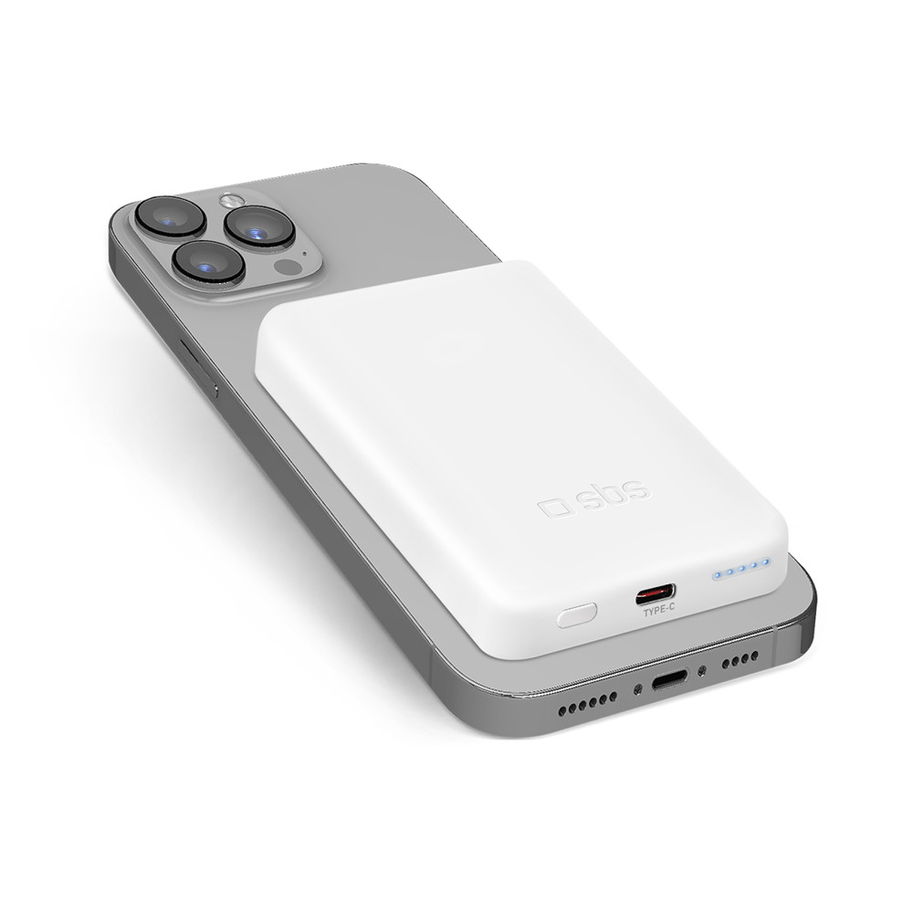 PowerBank 5000 Mah USB-C kompatibilný s Magsafe - White