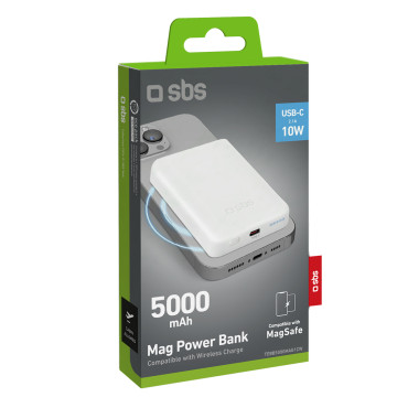 PowerBank 5000 Mah USB-C kompatibilný s Magsafe - White