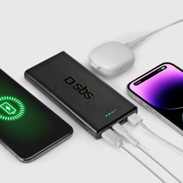 PowerBank 10000 MAH Strømlevering 20W - Svart