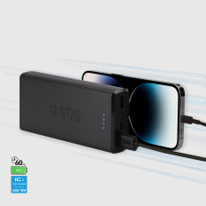 Powerbank 20000 MAH USB-A USB-C - Preto