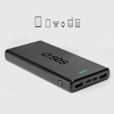 PowerBank 10000 MAH Strømlevering 20W - Svart