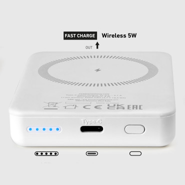 PowerBank 5000 MAH USB-C compatível com MagSafe - Branco