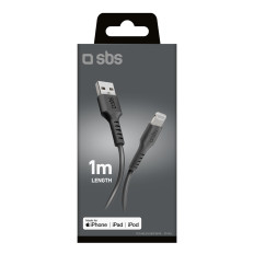 Kabeļu kabelis ar MFI sertifikātu USB-A - IPHONE LIGHTING 1M - melns