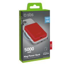 Powerbank 5000 mah magsafe - röd