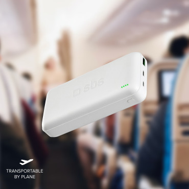 PowerBank 20000 mAh PD Mikrotuomia USB-C USB-A 20W - valkoinen