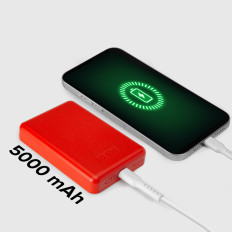 Powerbank 5000 mah magsafe - röd