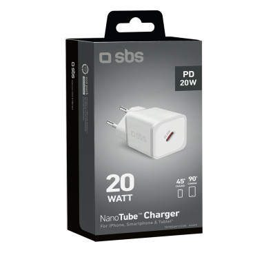 Carregador de rede GAN com entrega de energia 20w - branco