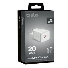 Carregador de rede GAN com entrega de energia 20w - branco