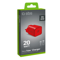 Carregador de rede GAN com entrega de energia 20w - vermelho