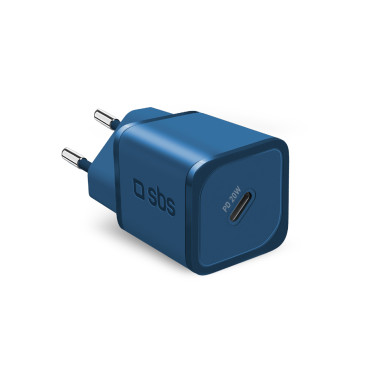 Carregador de rede GAN com entrega de energia 20w - azul