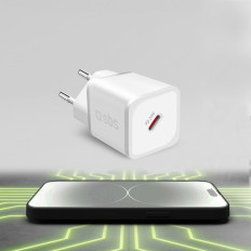 Carregador de rede GAN com entrega de energia 20w - branco