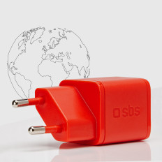 Carregador de rede GAN com entrega de energia 20w - vermelho