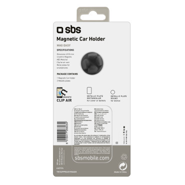 Suporte de carro magnético para smartphone qua. 33 mm em uma aeronave xadrez - preto
