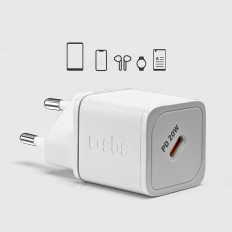 Carregador de rede GAN com entrega de energia 20w - branco