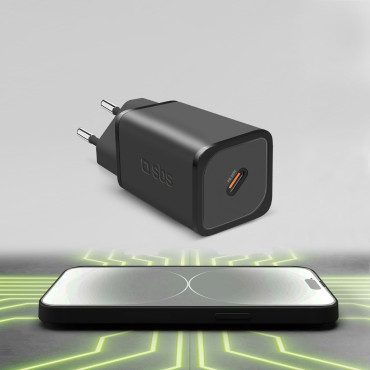GAN network charger with Power Delivery 65W - black