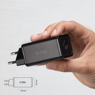 Carregador de rede GAN com entrega de energia 65W - preto
