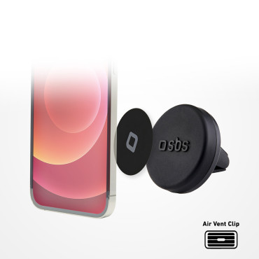 Magnetic Car Holder for Smartphone Wed. 40 mm på et rutet fly - svart
