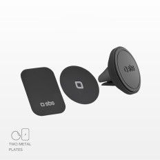 Magnetisk bilhållare på en smartphone ons. 40 mm på ett rutigt flygplan - svart