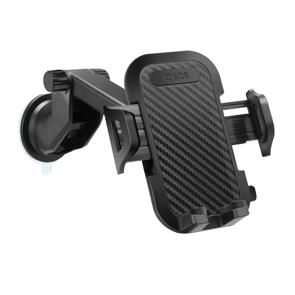 Suporte de carro para smartphone telescópico com ventosa - preto
