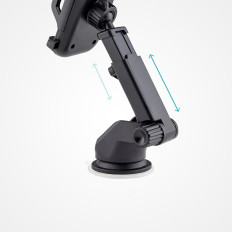 Car holder for telescopic smartphone with suction cup - black