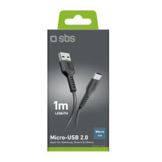 Kabeļu USB-Kabelis - Micro-USB 1m - melns