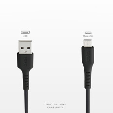 Kabeļu USB-Kabelis - Micro-USB 1m - melns