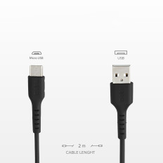 Kabel USB-kabel - Micro-USB 2M - črna