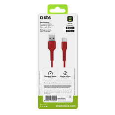 Kabel USB-en kabel - USB-C 1.5m - rød