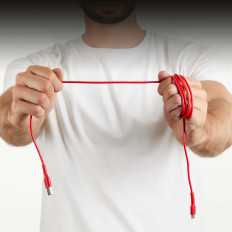 Câble USB-A - USB-C 1.5m - rouge